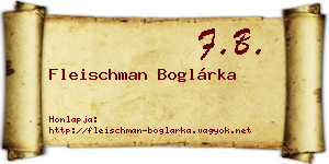 Fleischman Boglárka névjegykártya