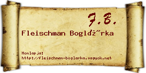 Fleischman Boglárka névjegykártya